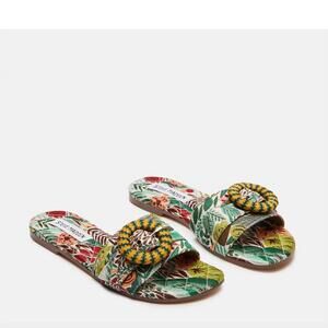 NEW STEVE MADDEN women's merla sandals in green multi
